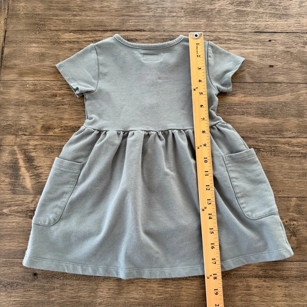 Little Planet by Carters‎ Organic Cotton Sage Green Henley Pocket Dress 2T Knit